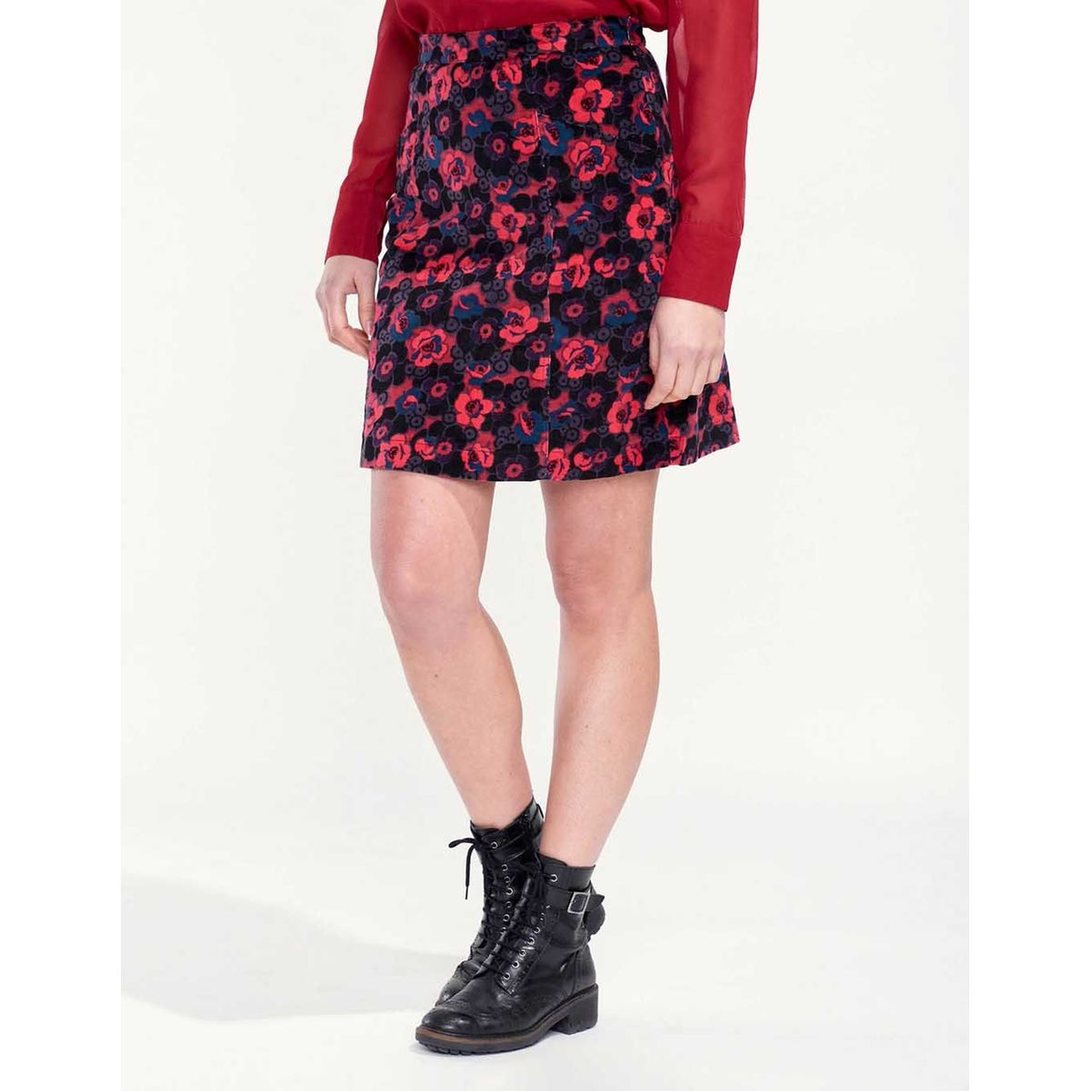 Jupe velour sales rouge