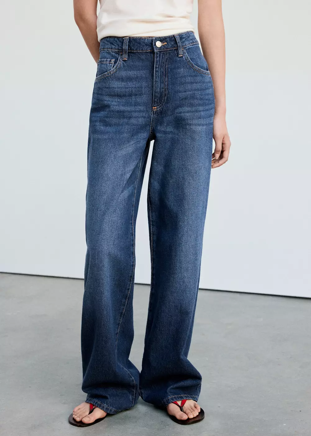 Jean Danila large taille haute, MANGO
