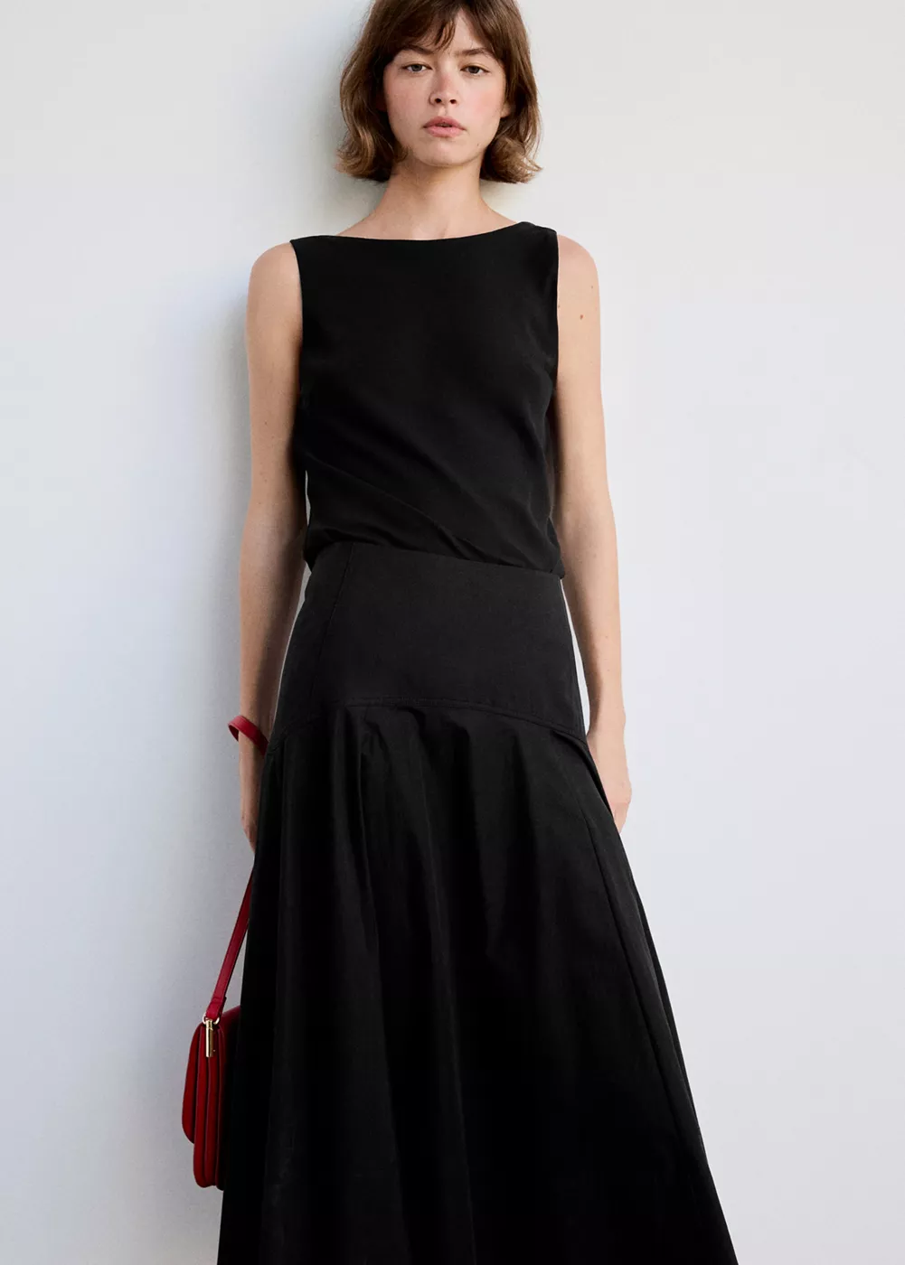 Haut satiné dos drapé, MANGO