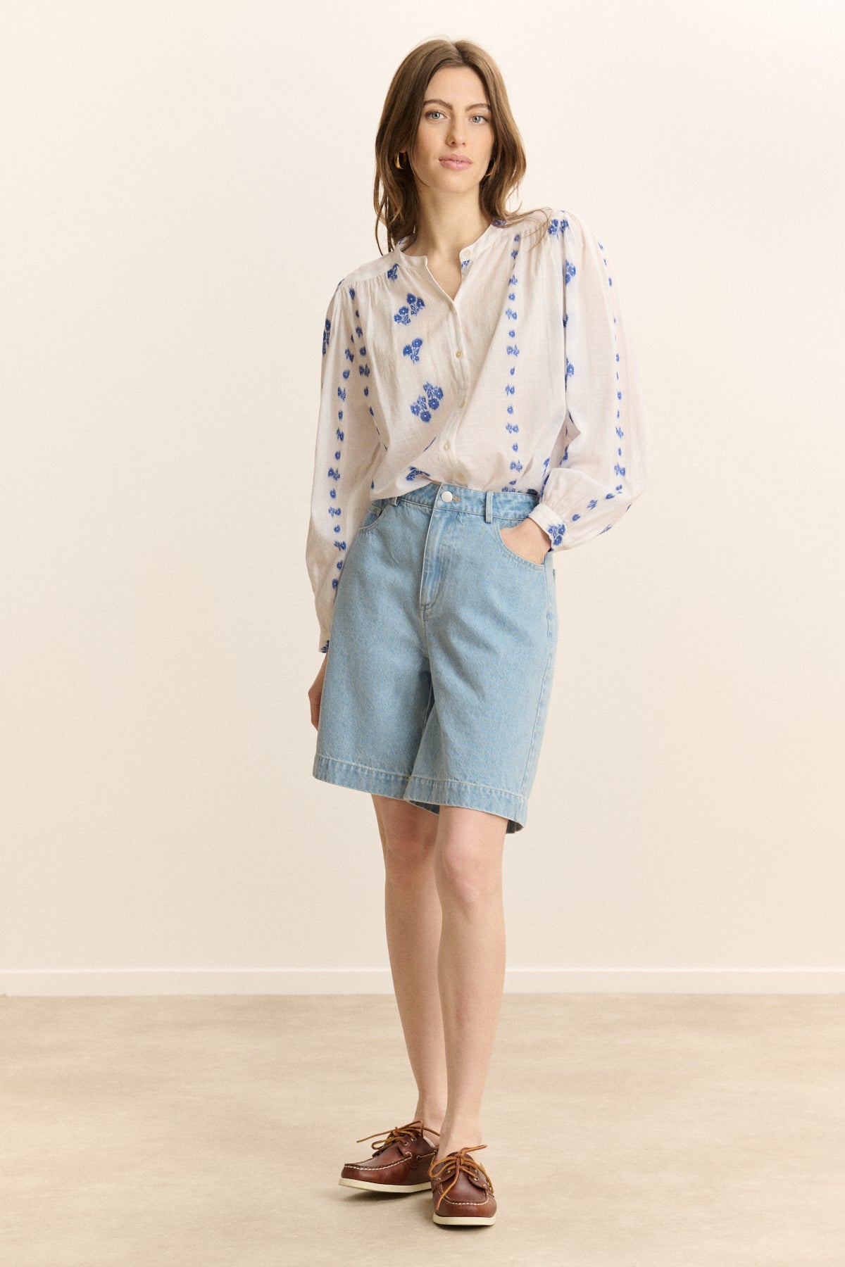 Blouse manches longues brodée KETTY, GARANCE PARIS
