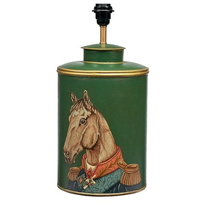 Horse Design Green Hand Painted Metal Table Lamp Base SO'HOME