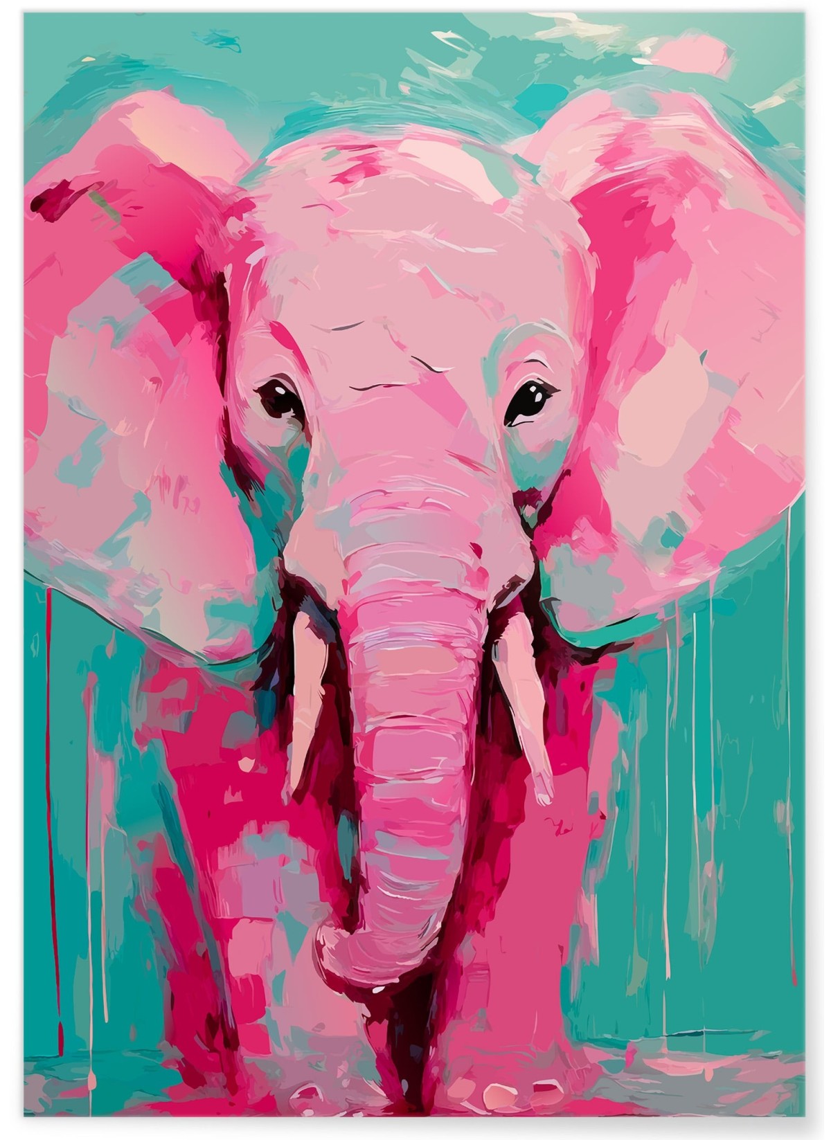 Affiche Éléphant rose pop, L'AFFICHERIE