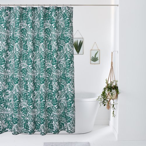 Cortina de ducha estampada, ficus blanco/verde La Redoute Interieurs