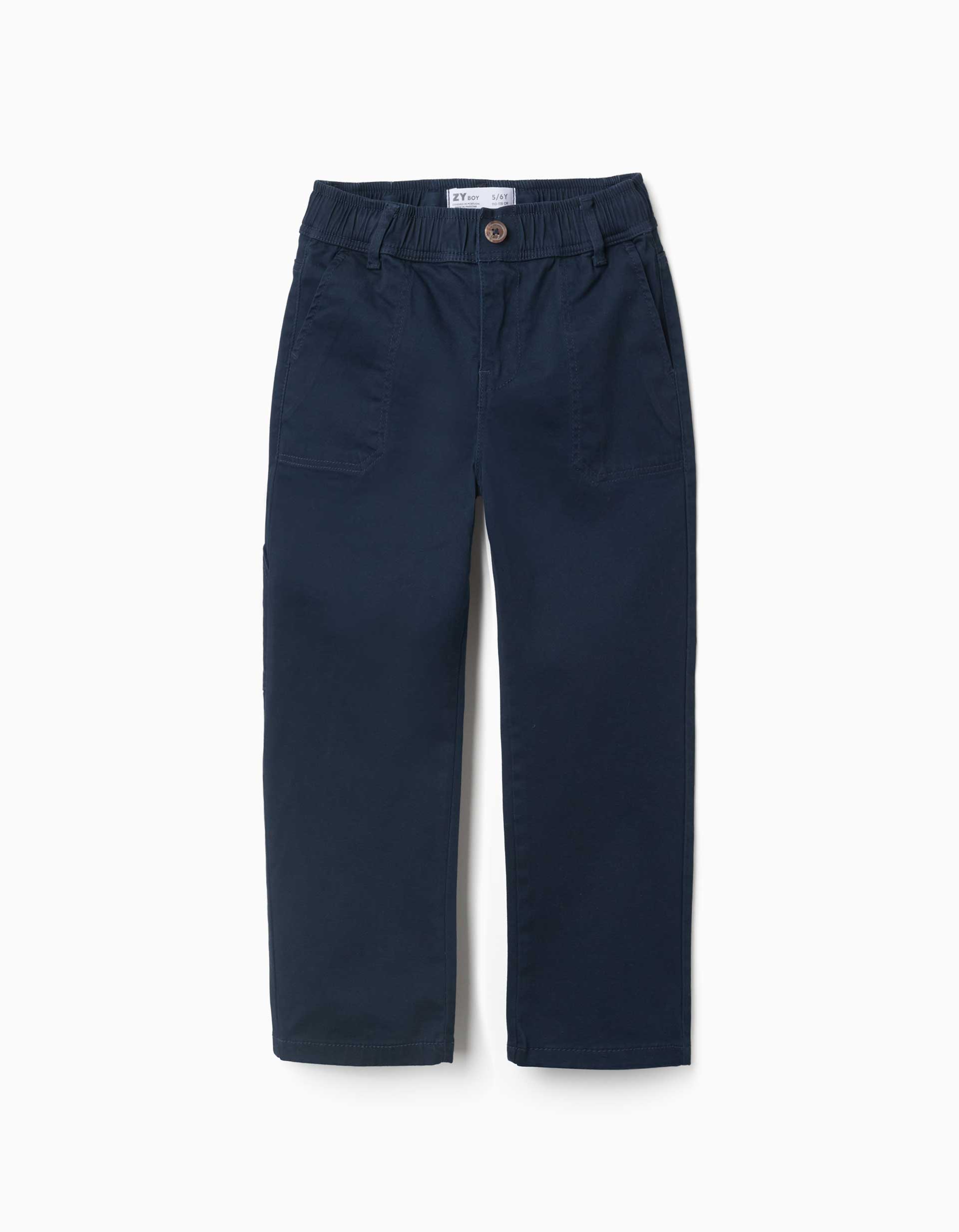 Pantalon de charpentier en sergé avec taille élastiquée, ZIPPY