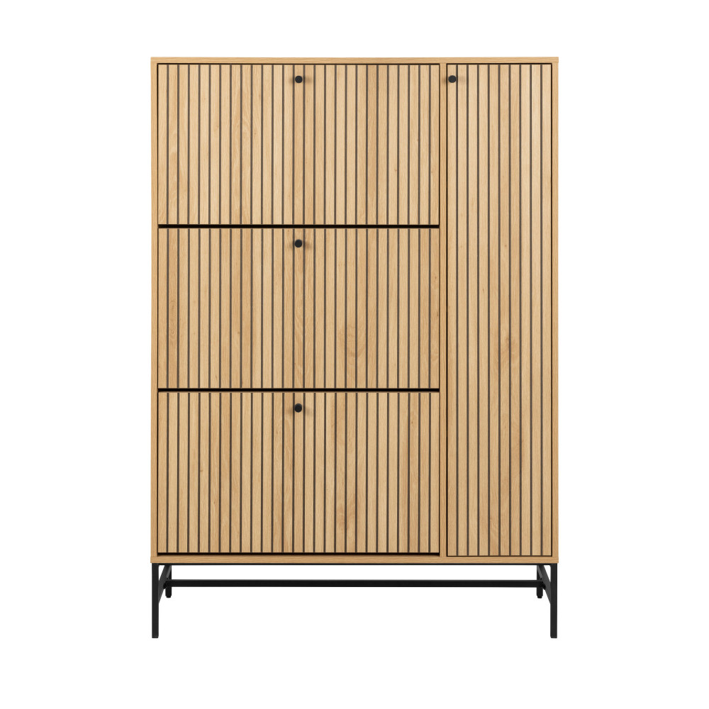 Meuble à chaussures 4 portes en bois et métal L98,7cm- STORO, DRAWER