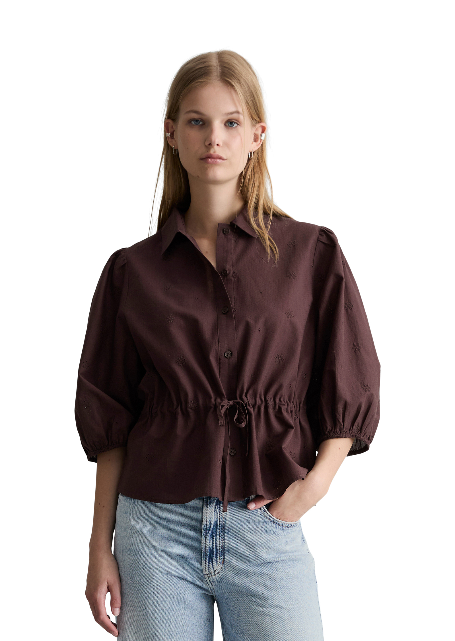 Blouse anglaise Broderie régulière en pur coton bio, MARC O’POLO DENIM