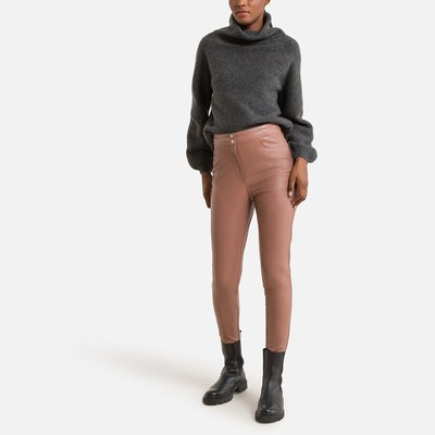 Coated Skinny Trousers in Faux Leather ONLY