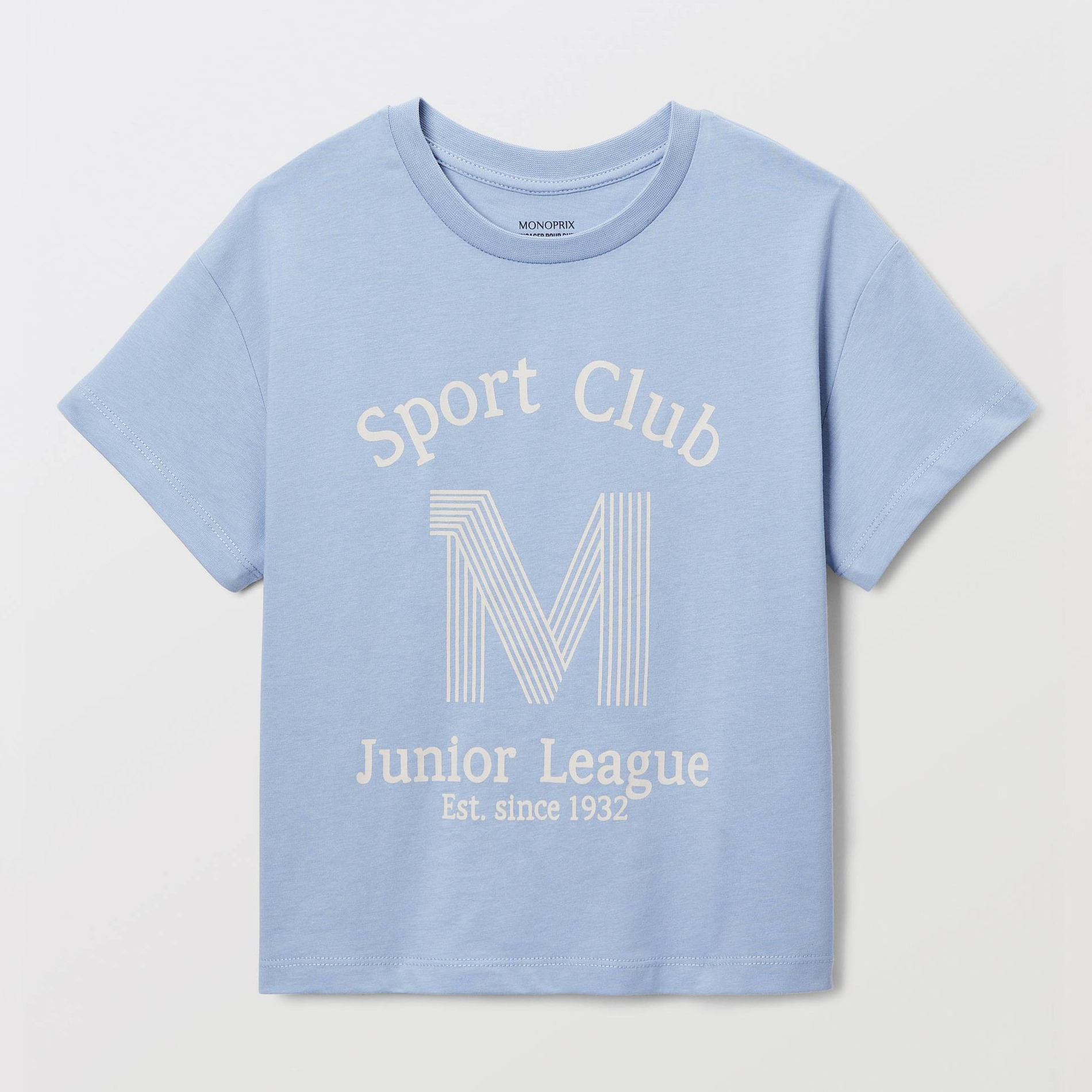 T-shirt sport manches courtes imprimé en coton, MONOPRIX