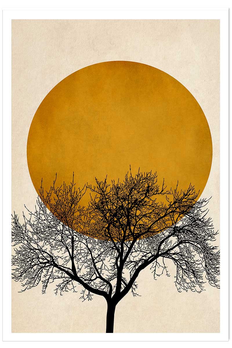 Affiche dessin ""arbre et sérénité"", HEXOA