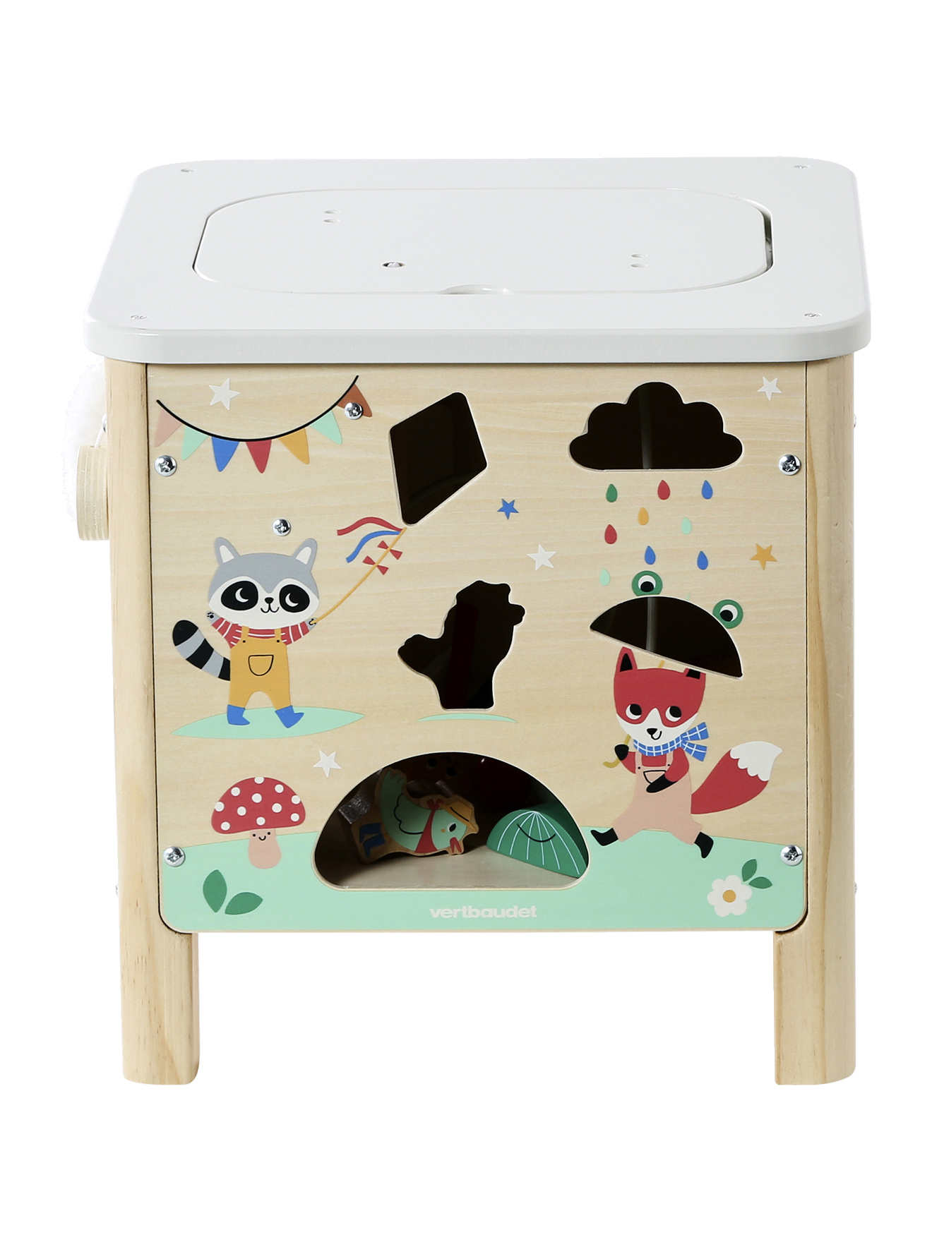 Cube d'activités sensoriel en bois FSC®, VERTBAUDET