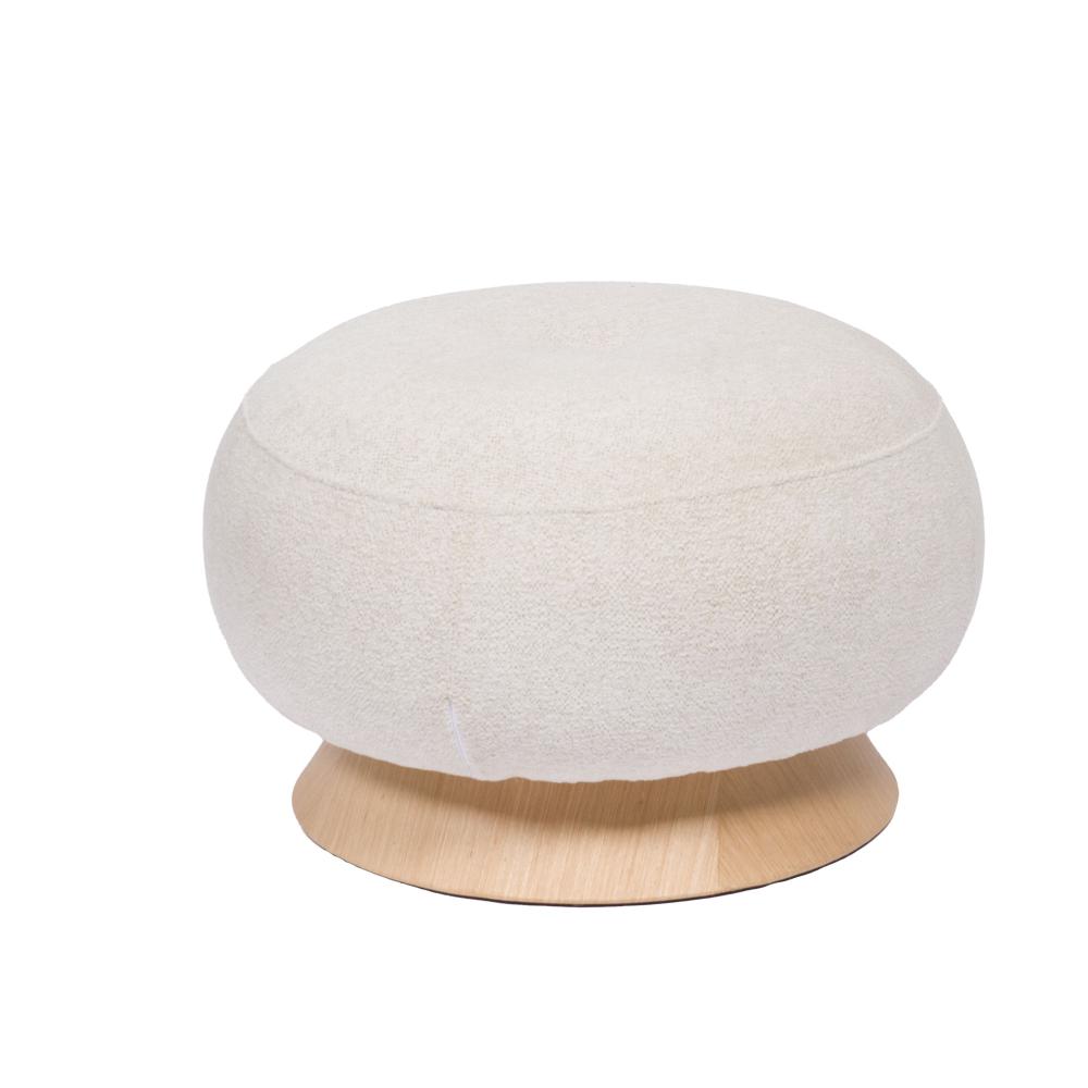Pouf en tissu et bois L65 cm Dottie, AMADEUS