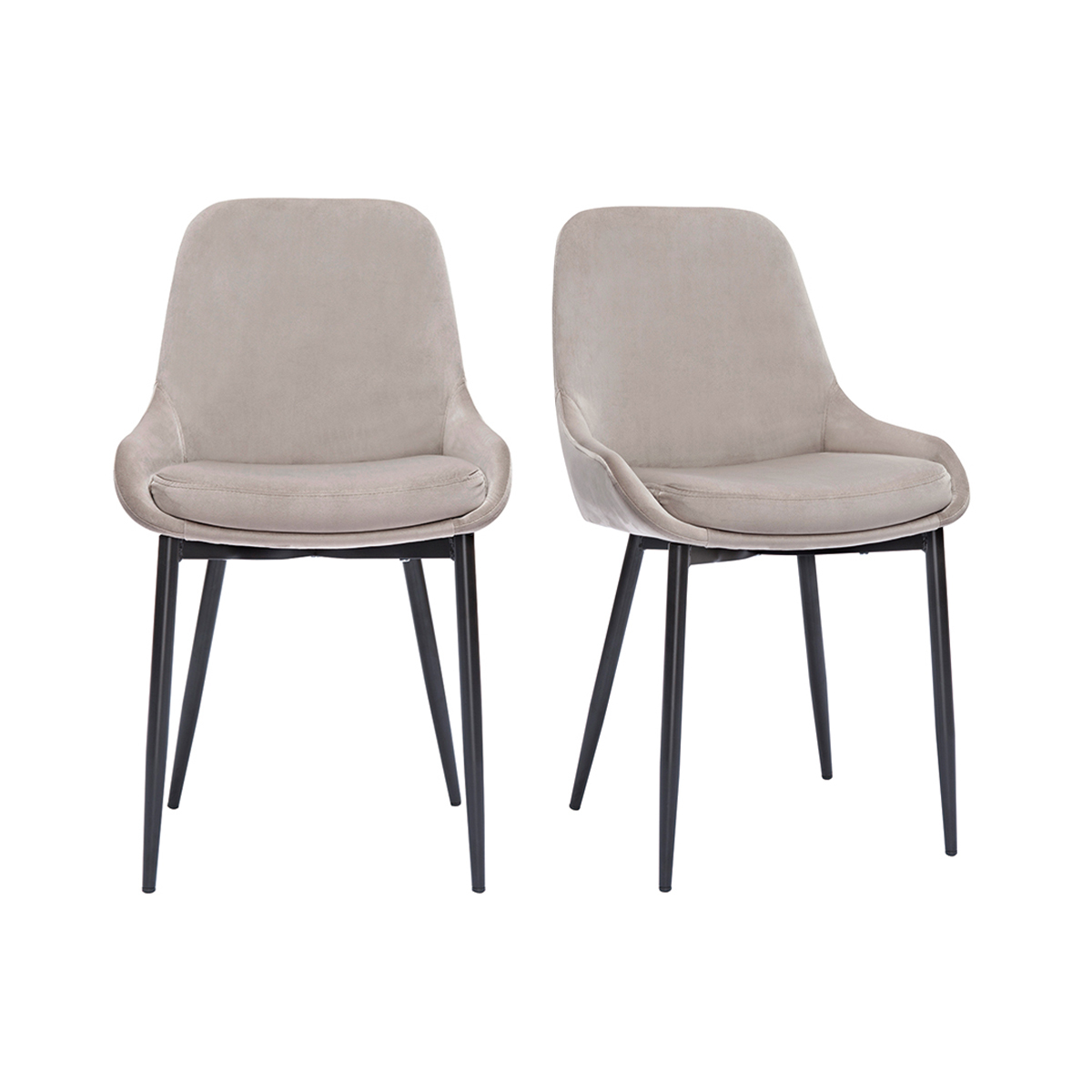 Chaises design pieds métal (lot de 2) HOLO, MILIBOO