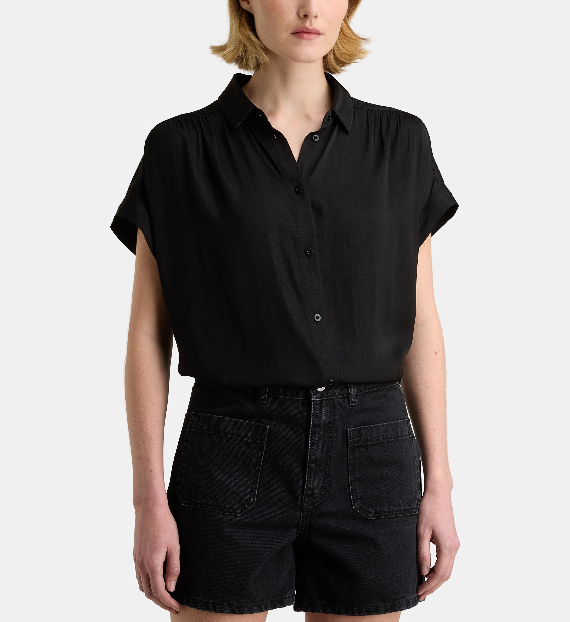 Chemise ample agnes satl fluide manches courtes, GALERIES LAFAYETTE