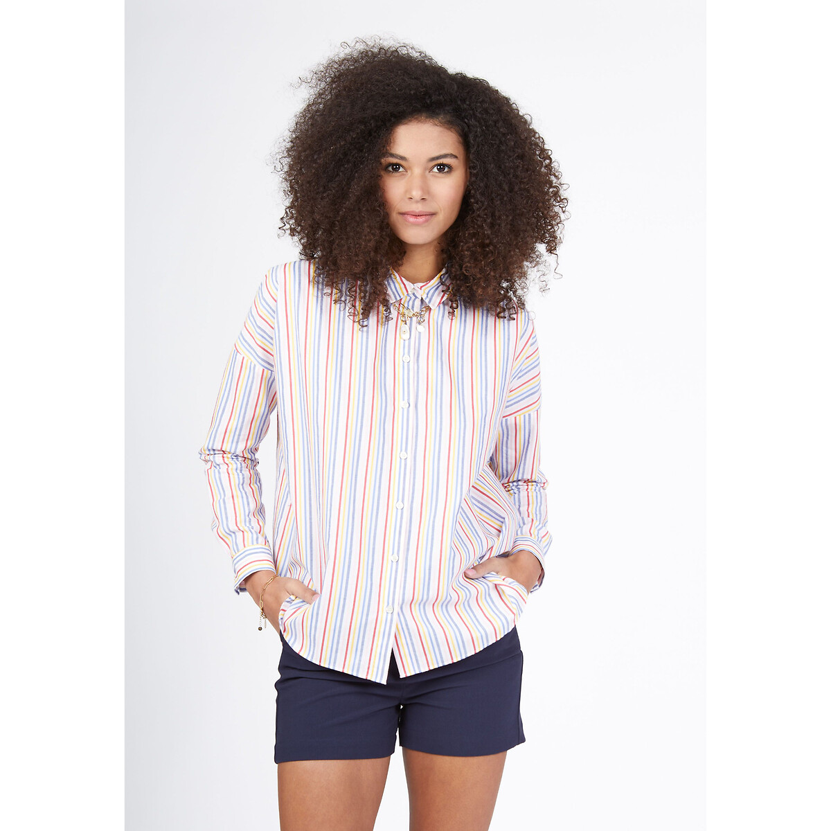 Cotton Vertical Striped Shirt