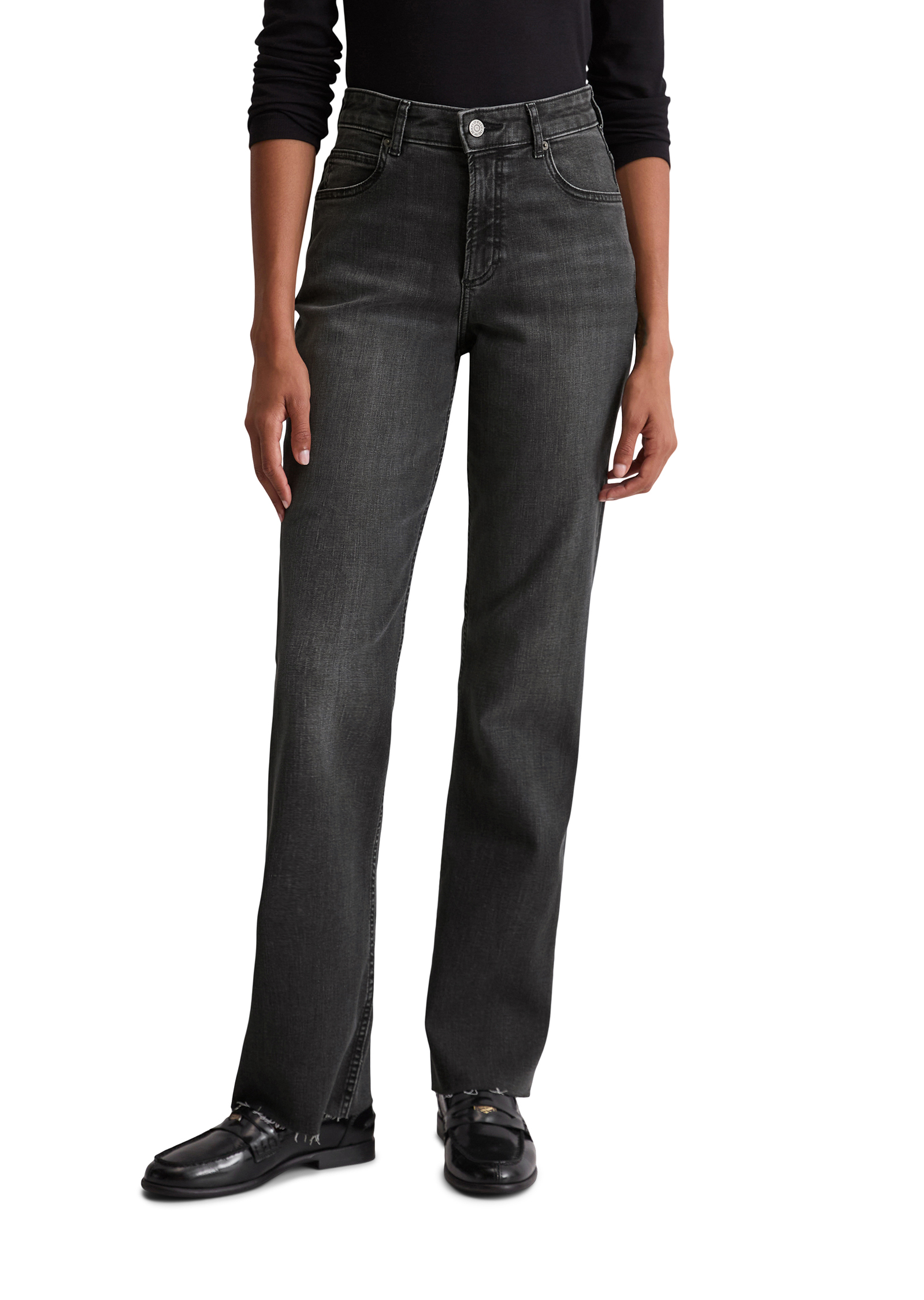 Jeans modèle Kiruna flared en coton organique mélangé stretch, MARC O'POLO