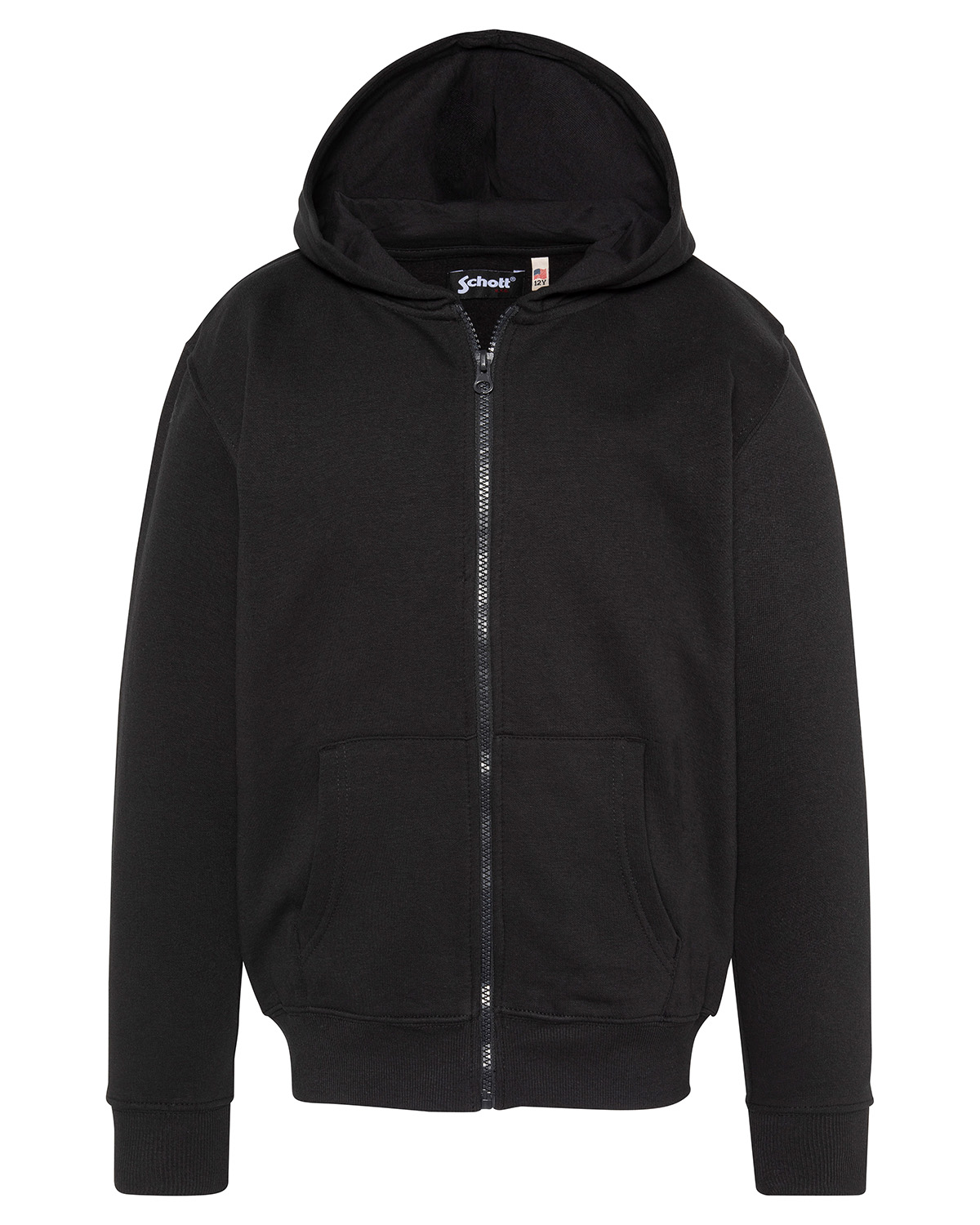 Sweatshirt zippé à capuche imprimé au dos enfant, SCHOTT