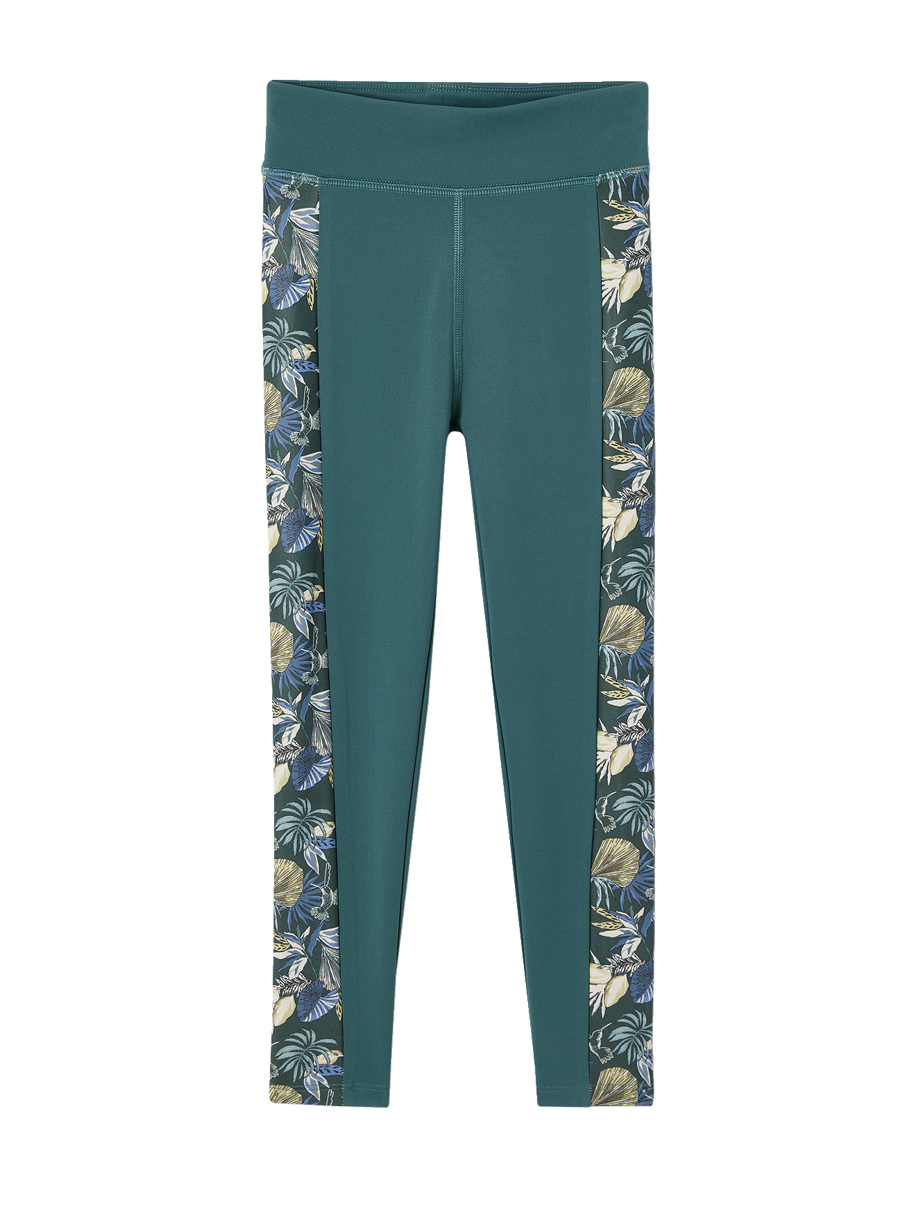 Legging sport matière technique bandes côtés fleurs exotiques, VERTBAUDET