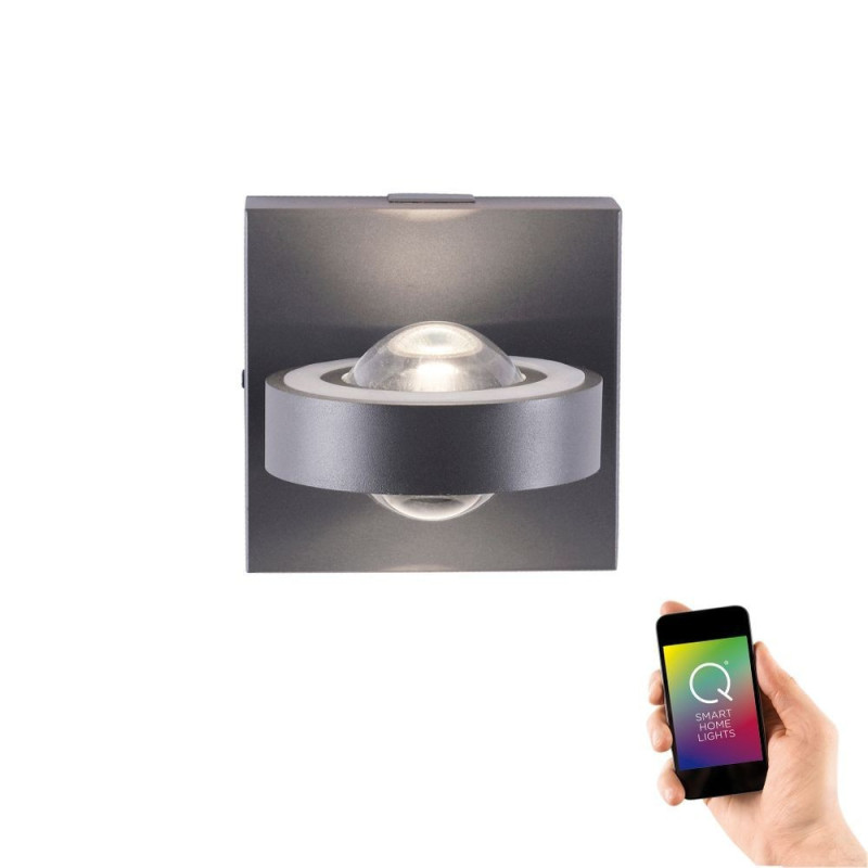 Applique Murale Led RGB Sophia Gris Anthracite Smart Home, MILLUMINE
