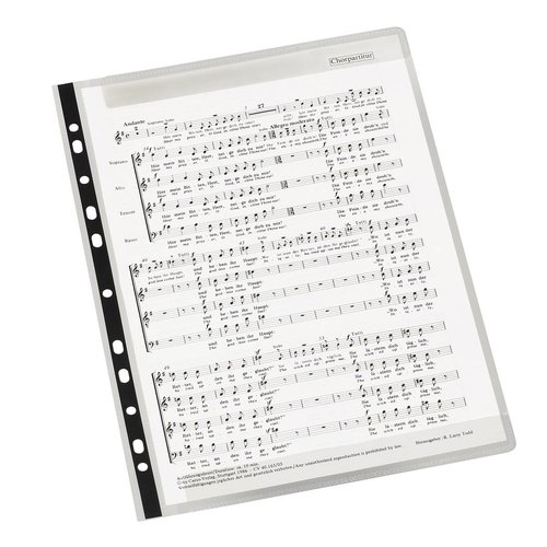 Lot de 10 pochettes perforées spéciales partitions pour classeur adagio noir  Viquel