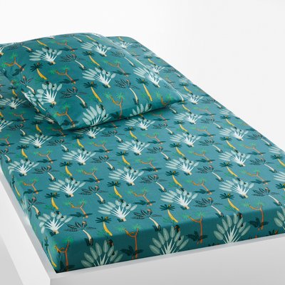 Savane Fitted Sheet in Palm Tree Print Organic Cotton LA REDOUTE INTERIEURS