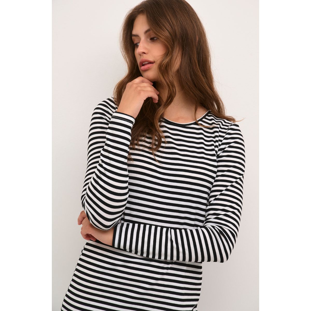 Robe kabenedikte noir blanc rayures Kaffe La Redoute