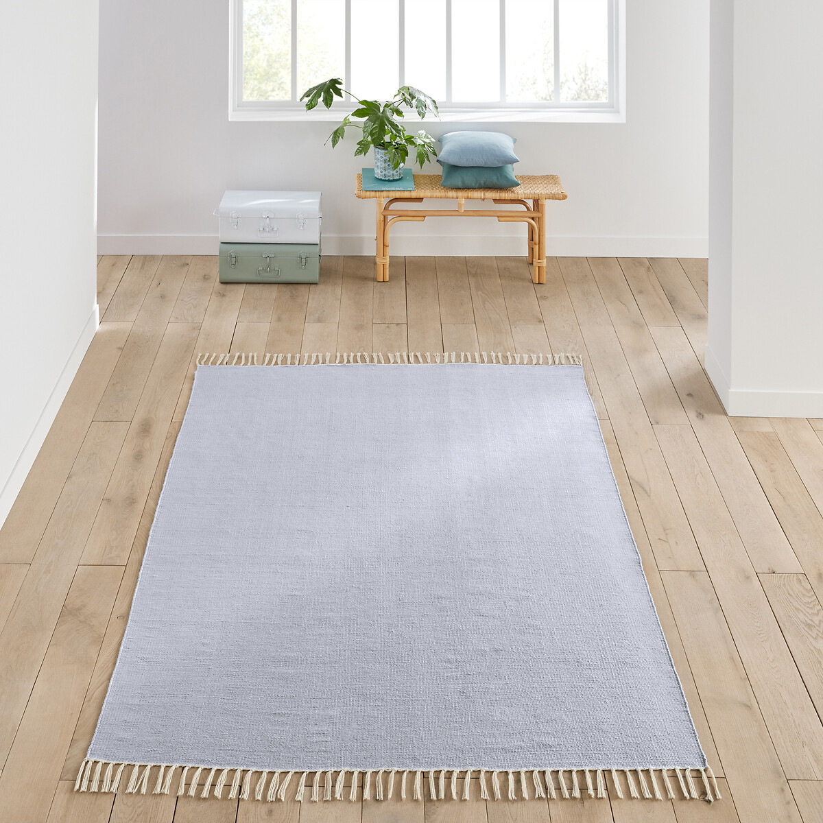 Azalée Fringed Flat Woven rug: 160x230cm, Green by La Redoute