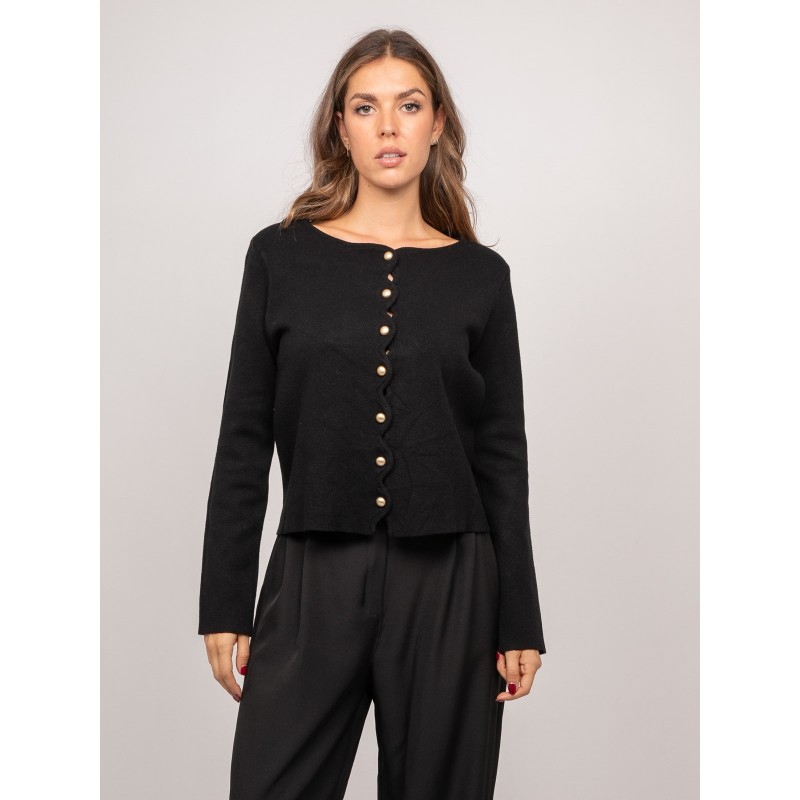 Gilet Maille Boutonné Bordure Festonnée Kytten, DONA LISA