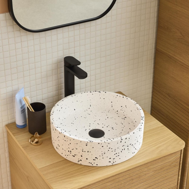 Vasque à poser ronde en terrazzo 38cm MILA, MOB IN