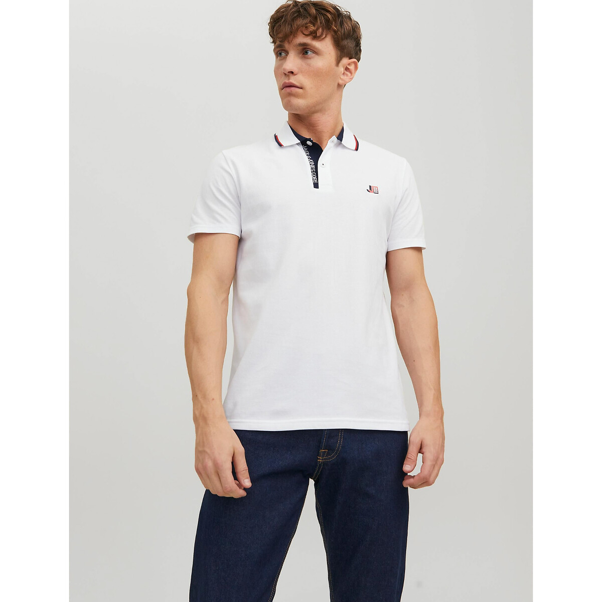 Logan cotton polo shirt with short sleeves, white, Jack & Jones | La ...