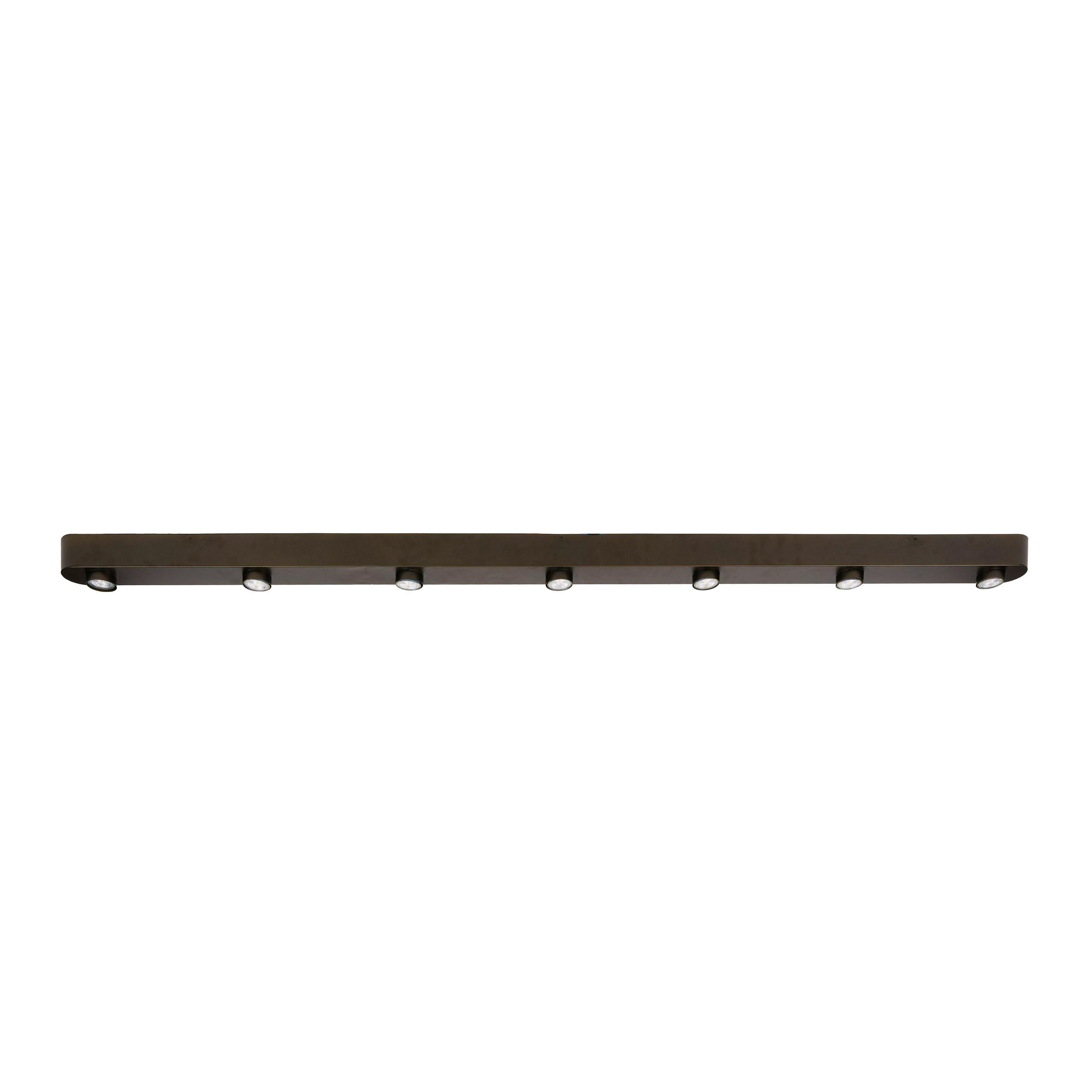 Plafonnier long en métal bronze 7 lampes TERRA, PIER IMPORT