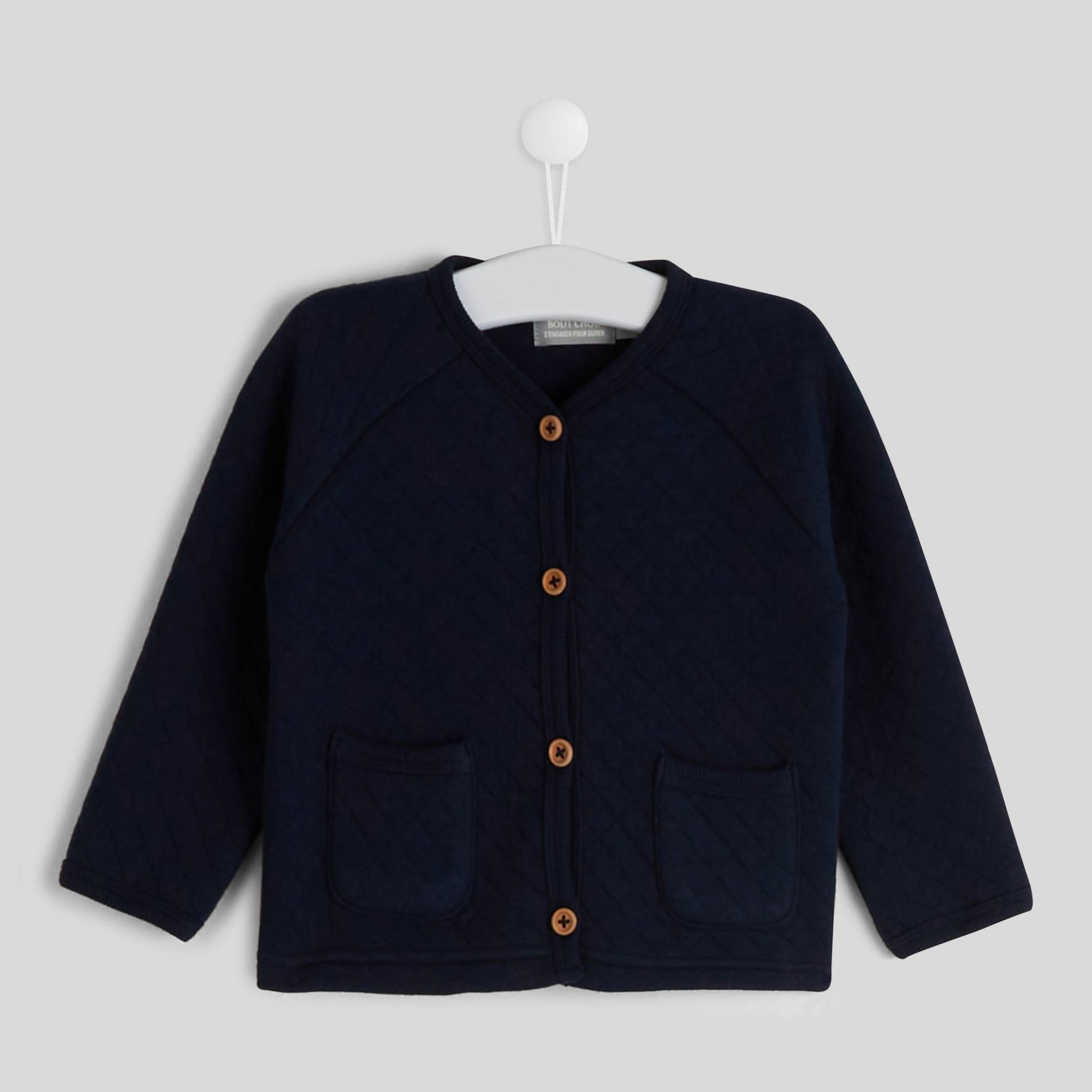 Cardigan matelasse uni en coton bio certifie oeko tex nuit bebe Monoprix La Redoute