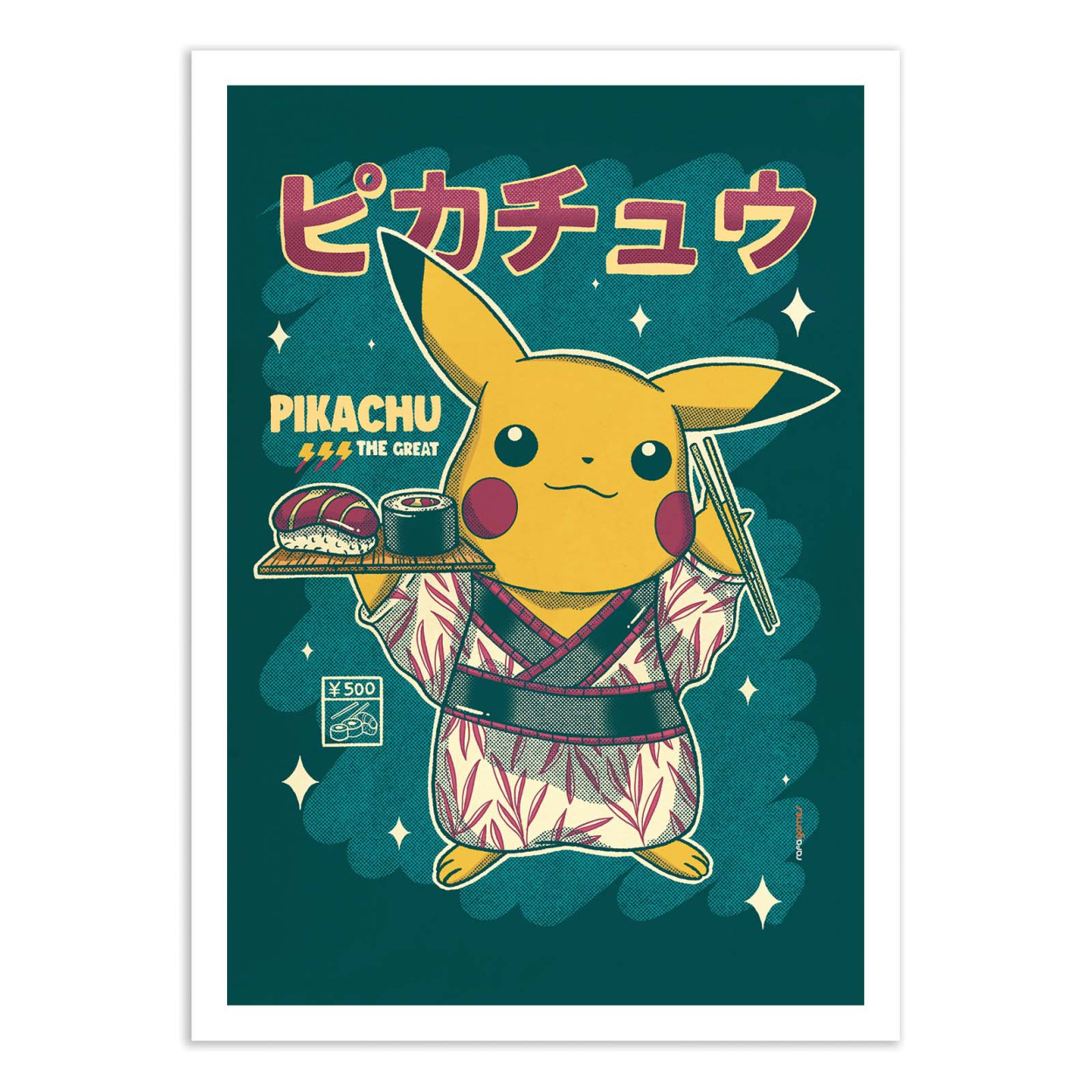 Affiche d'art - Pikachu Sushi - Rafa Gomes, WALL EDITIONS