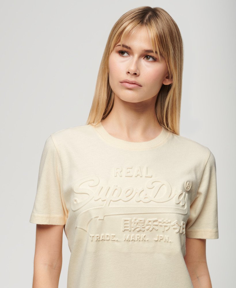T-shirt décontracté à motif en relief, SUPERDRY