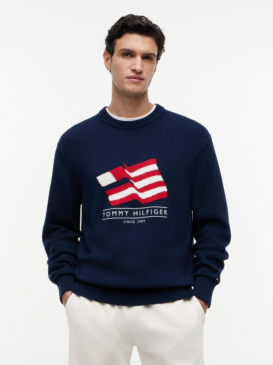 Maglione girocollo in maglia grossa, TOMMY HILFIGER