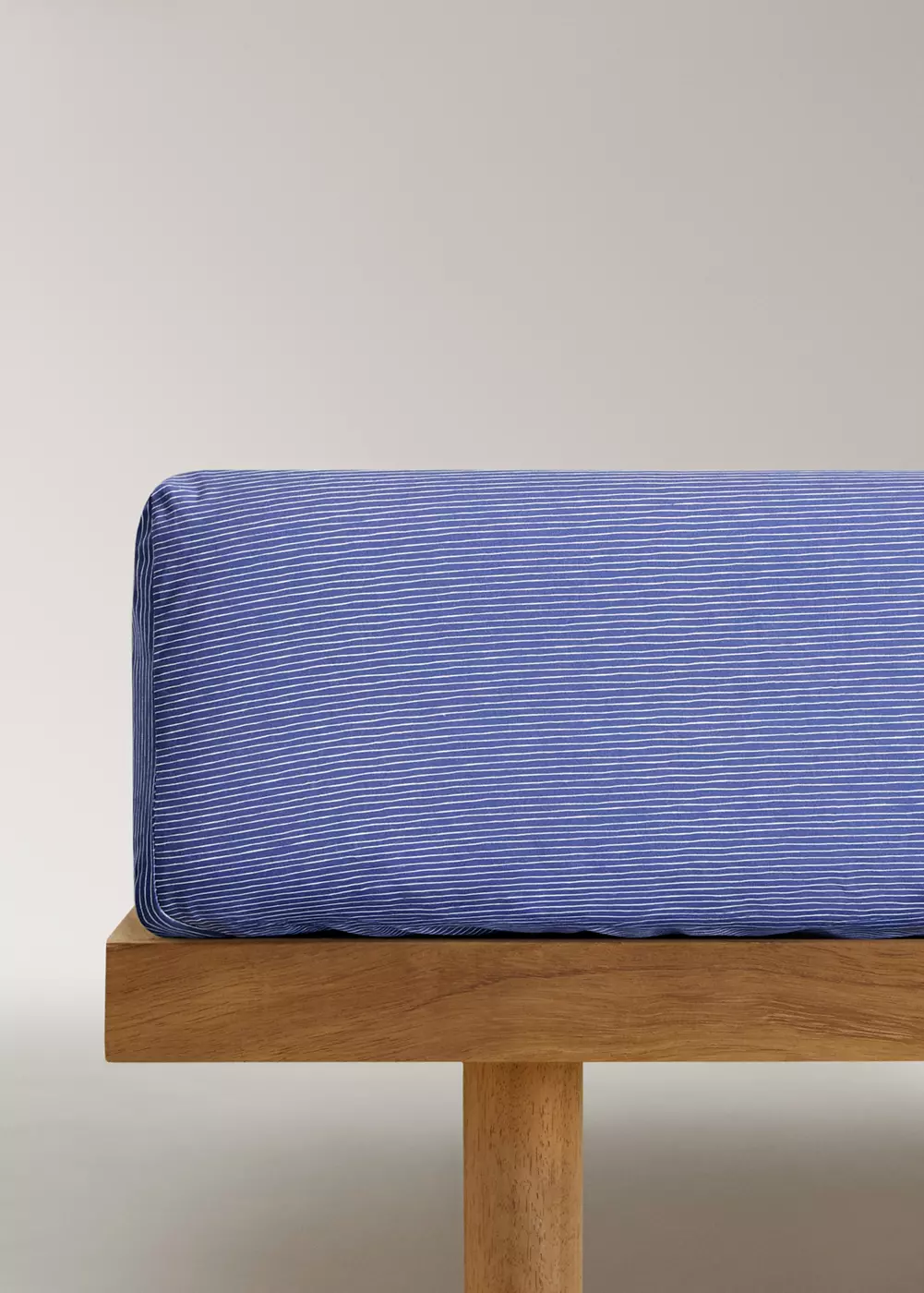 Drap-housse enfant percale de coton à rayures lit 90 cm, MANGO HOME