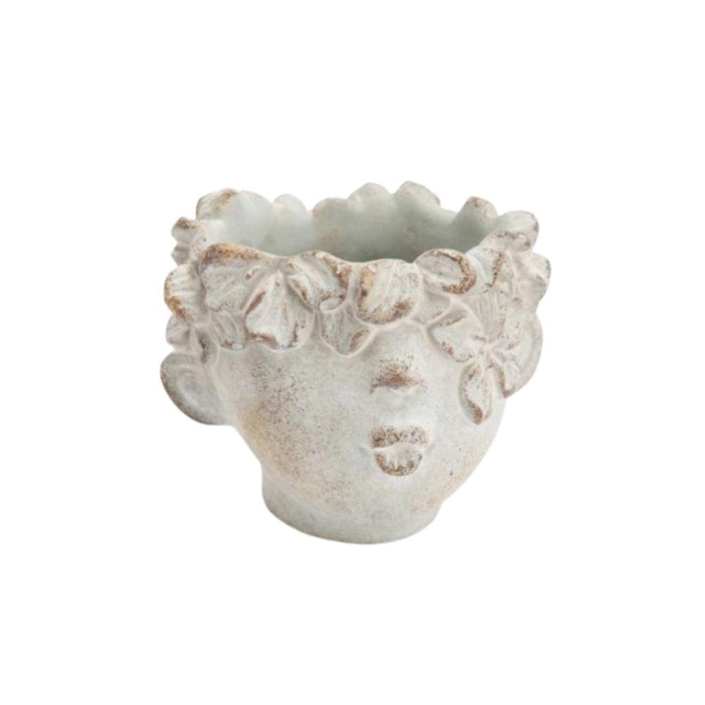 Cache pot enfant fleurs en pierre H12, AMADEUS