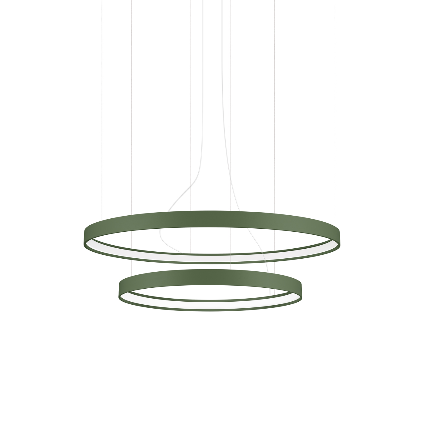 Lustre Aluminium Vert Olive LED 2 Rio, EDEN