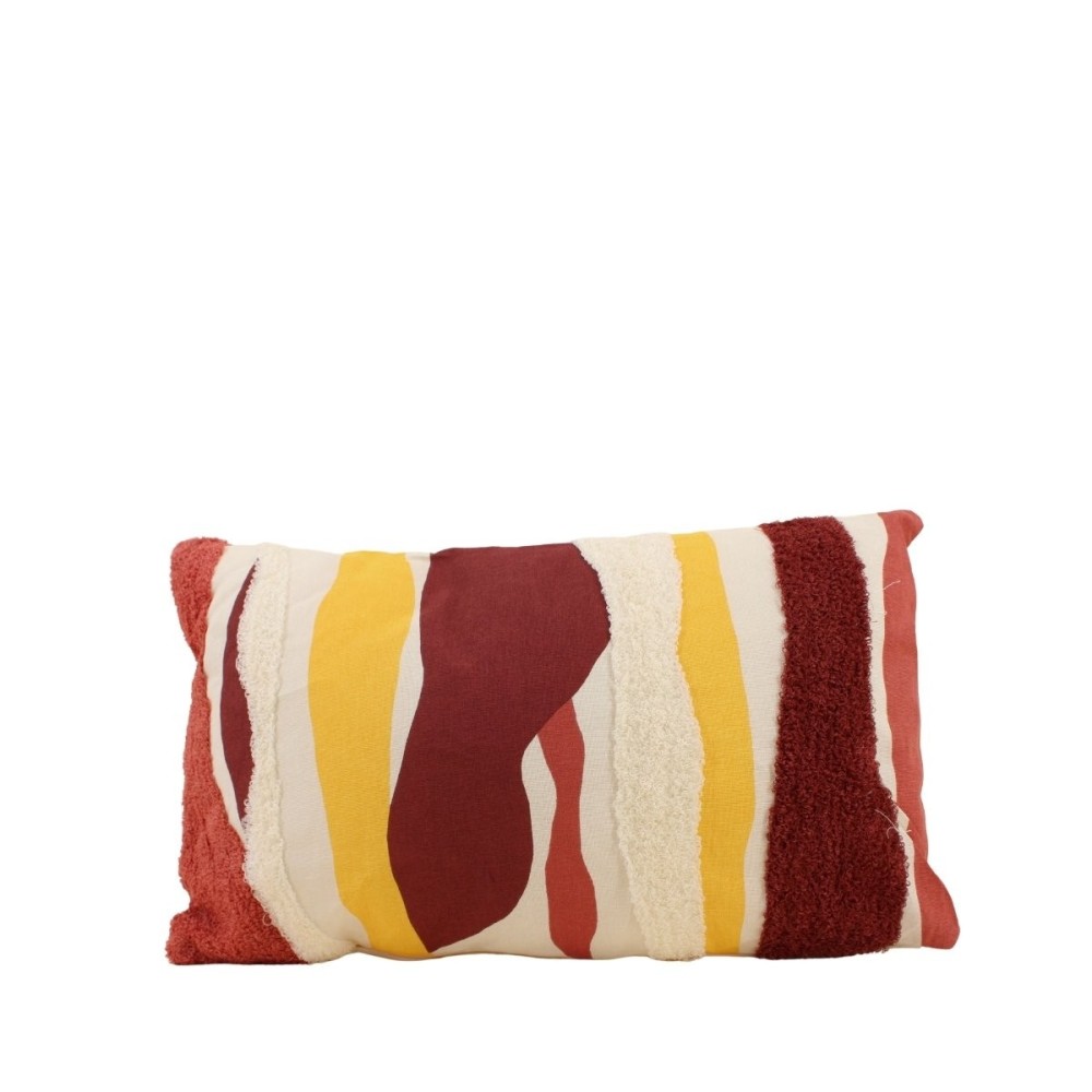 Coussin imprimé et brodé bouclette 30x50cm, ORNAMI