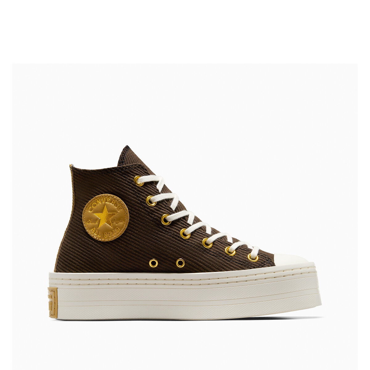 Converse haute best sale marron