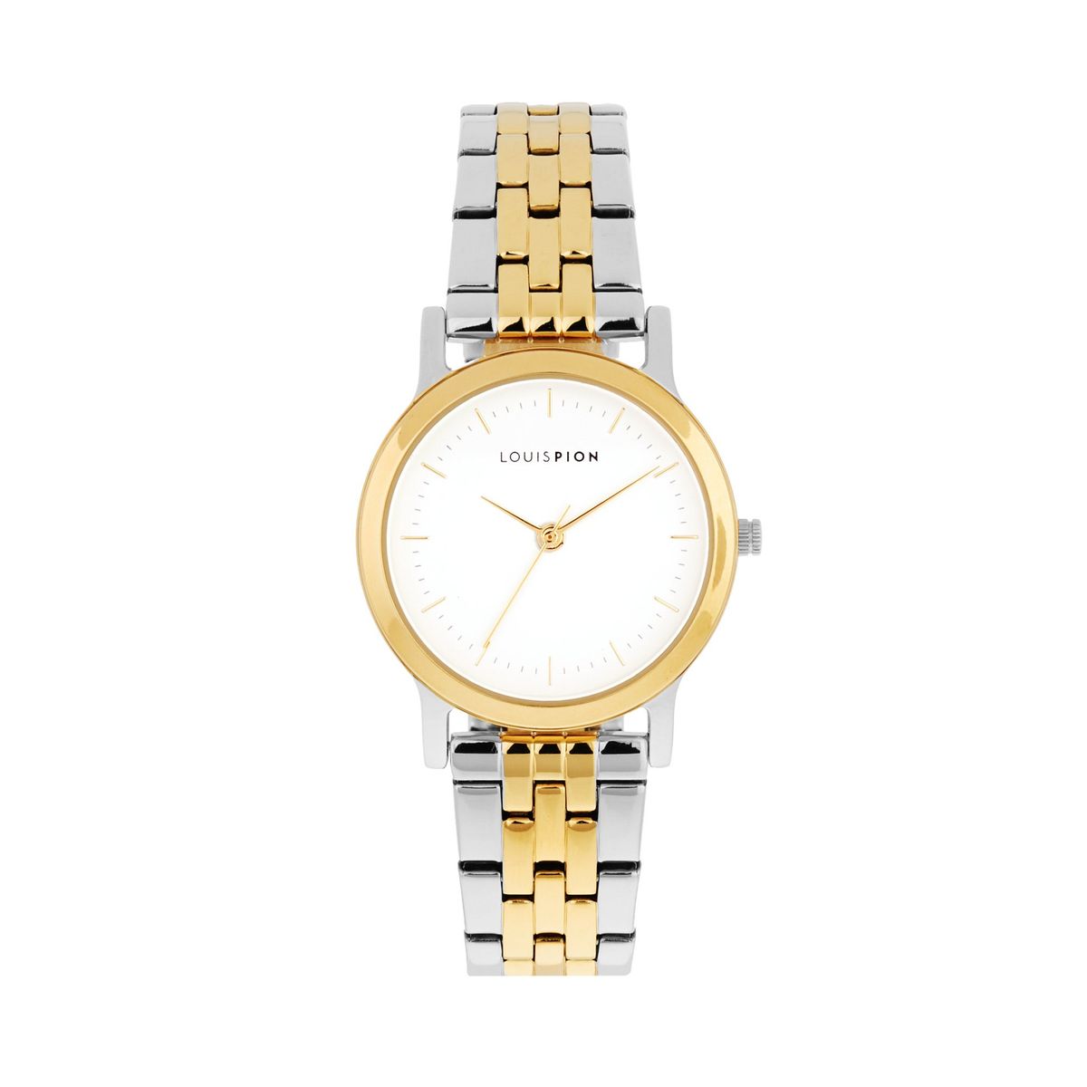 Montre analogique romane argent blanc argent dor Louis Pion