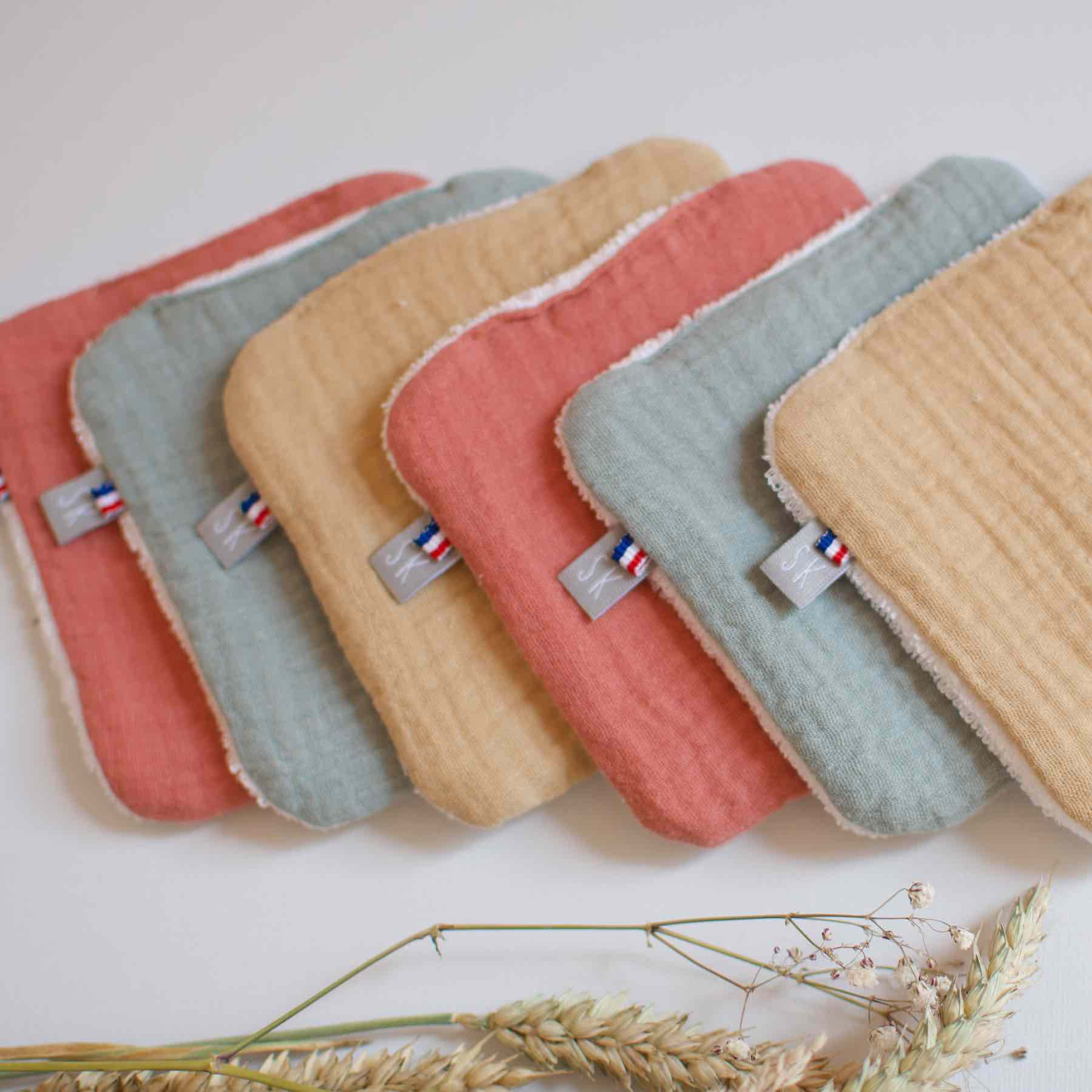 Lot De 8 Lingettes Lavables Bambou Et Gaze De Coton Jeanne - Made In France Sevira Kids