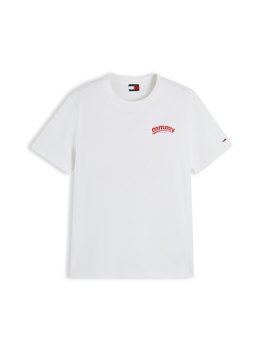 Camiseta de cuello redondo y manga corta, TOMMY JEANS