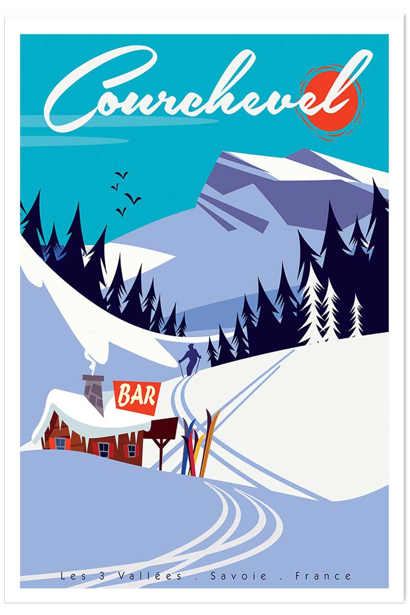Poster ski courchevel, HEXOA