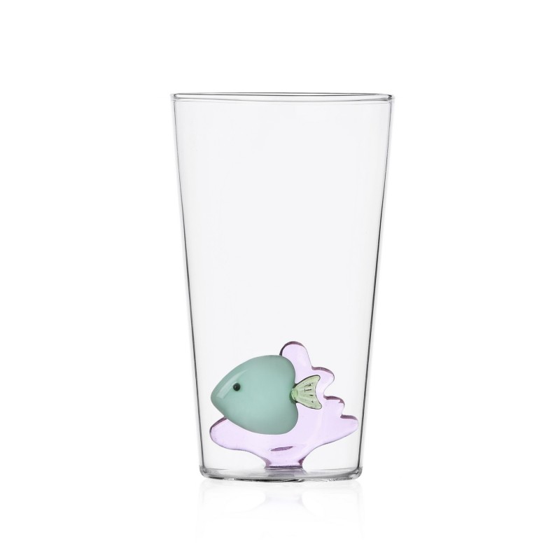 Verre poisson long drink MARINE GARDEN green fish, ICHENDORF