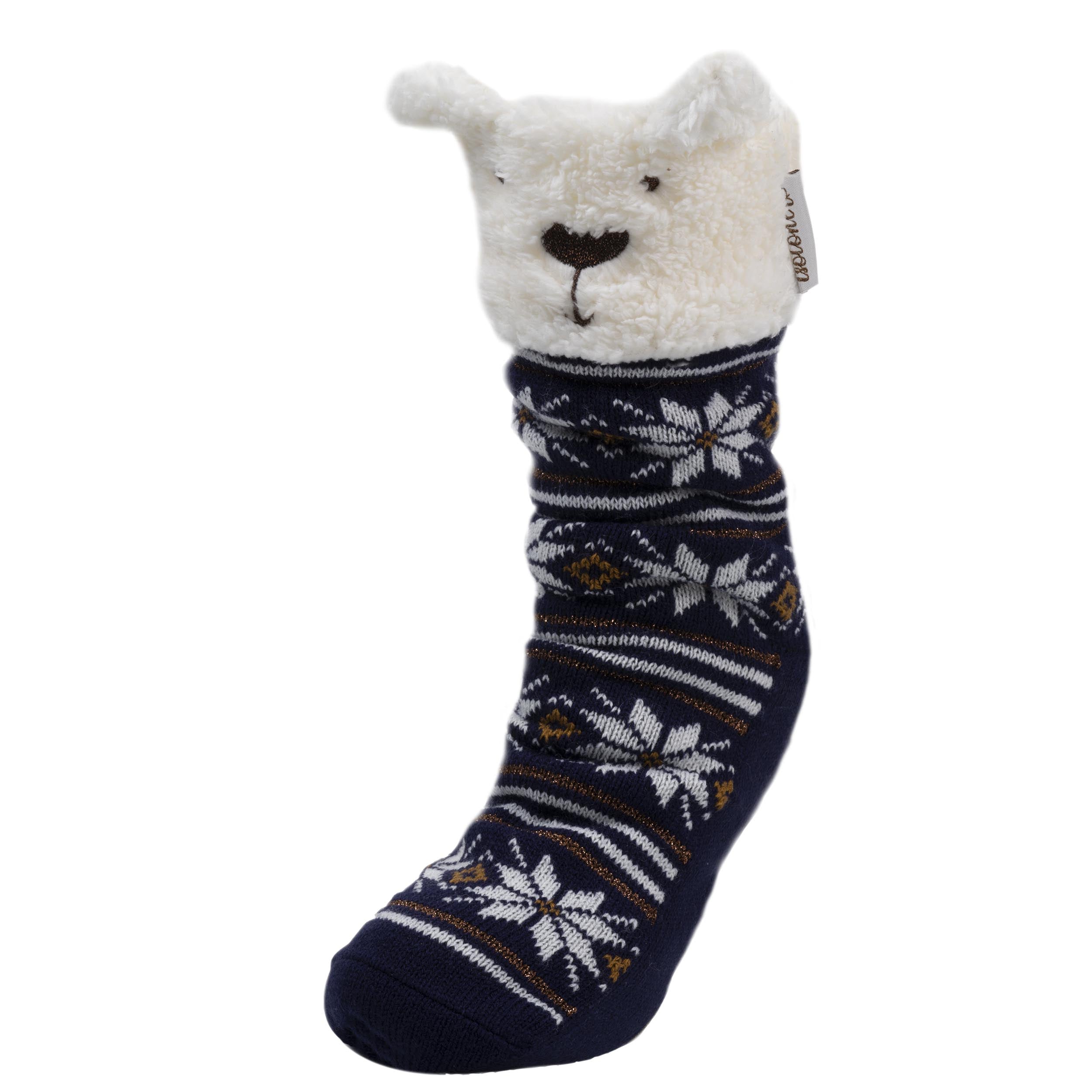 Chaussettes d'intérieur en maille, doublé sherpa, antidérapante, ISOTONER