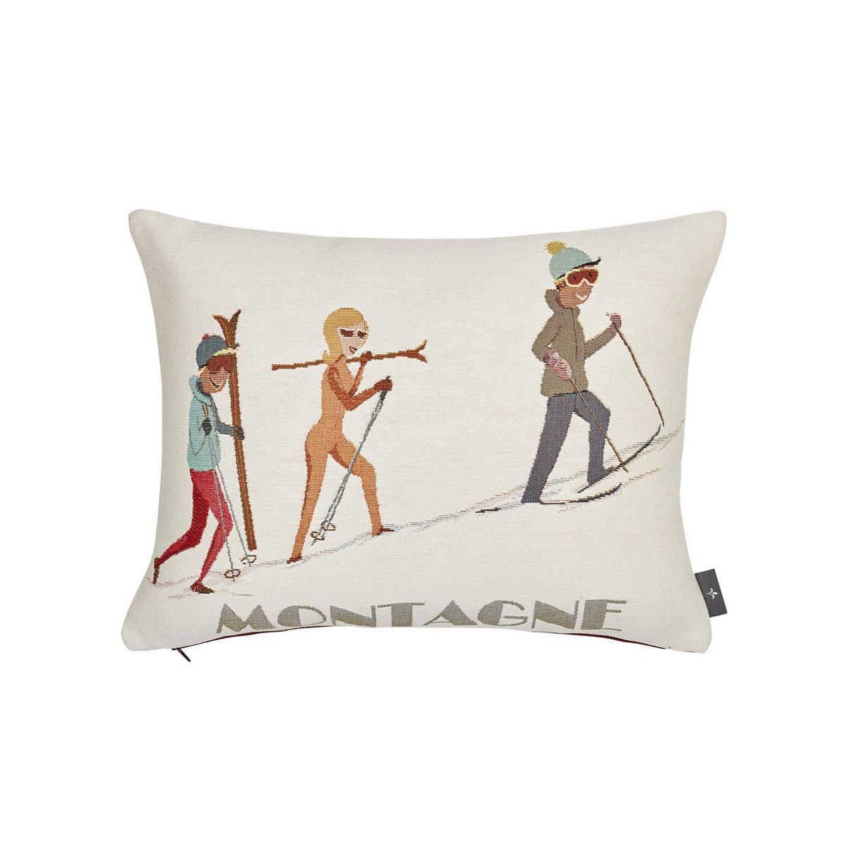coussin en tapisserie randonnee a la montagne made in france, france