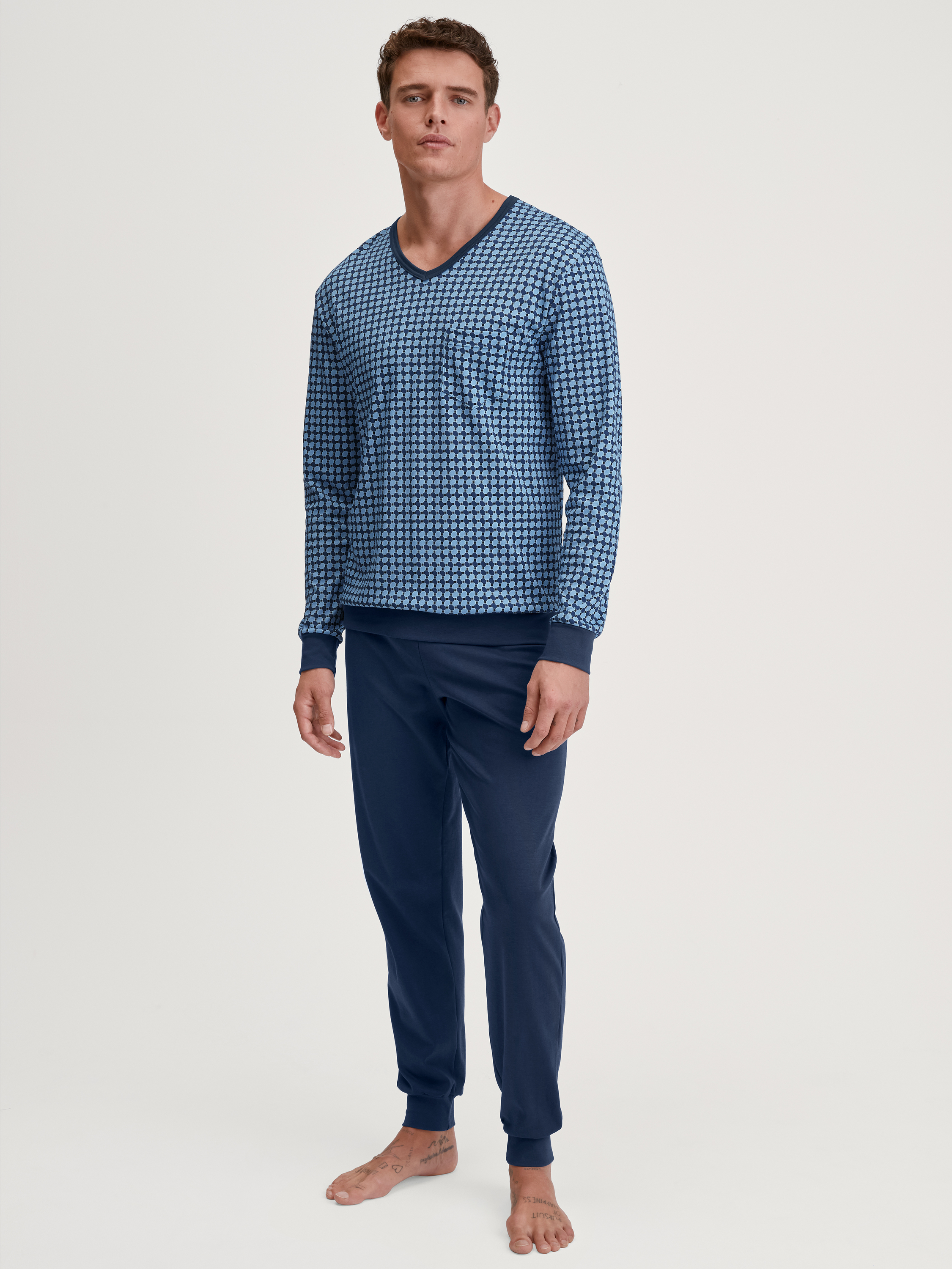 Pyjama avec bords élastiques manches longues Coton RELAX STREAMLINE, CALIDA