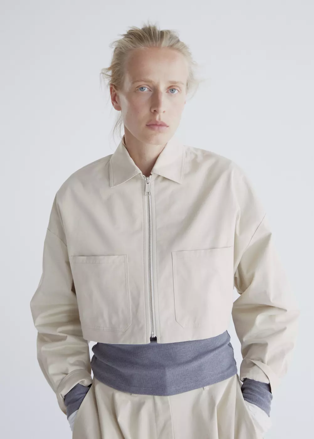 Veste crop poches, MANGO