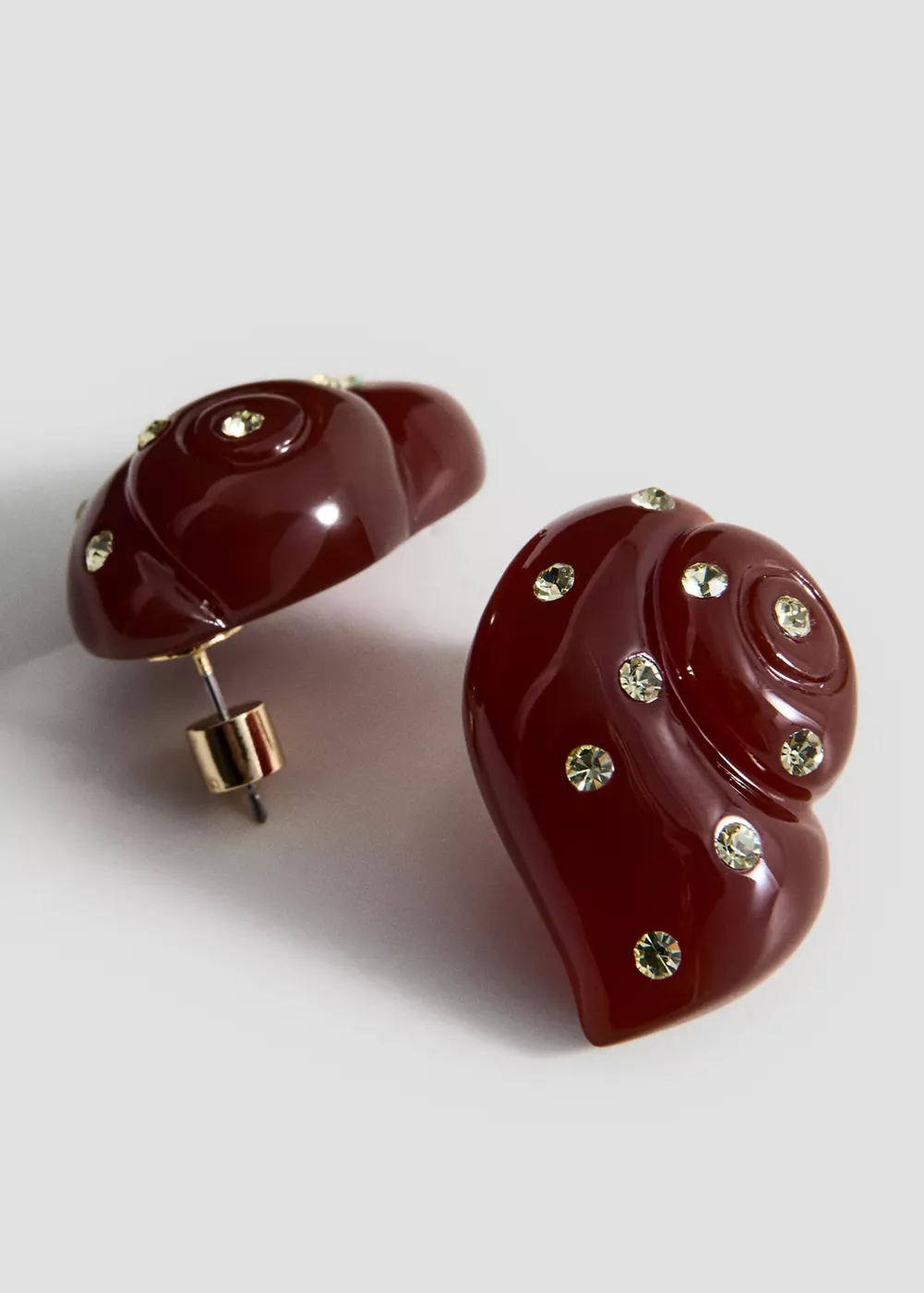 Boucles d'oreilles coquillage strass, MANGO