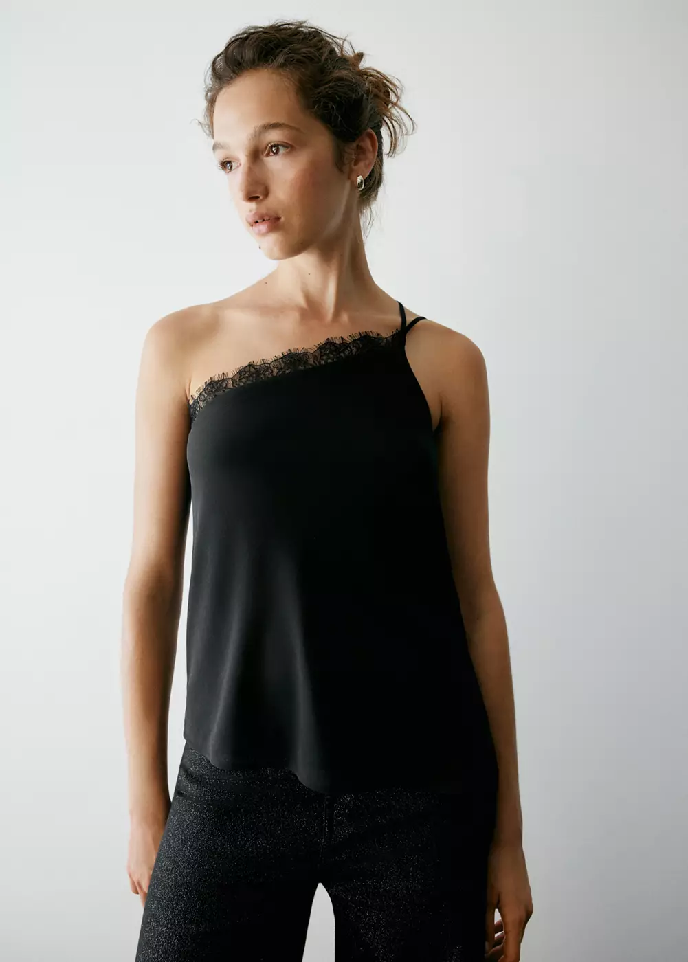 Top à bretelles détails en dentelle, MANGO TEEN